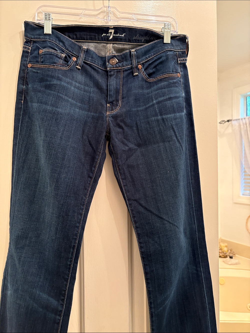 7 For All Mankind Dark Indigo Straight Leg Jeans